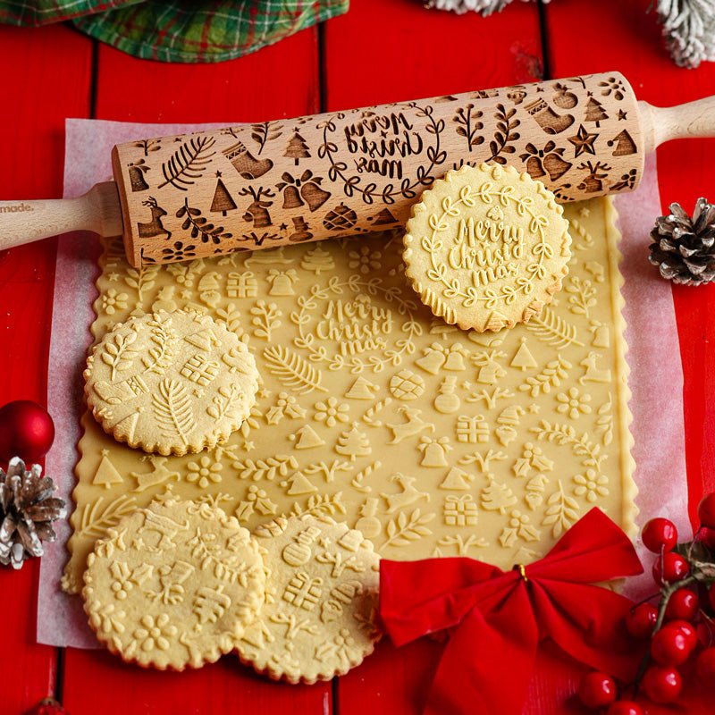 Christmas Greetings Rolling Pin - Pastrymade