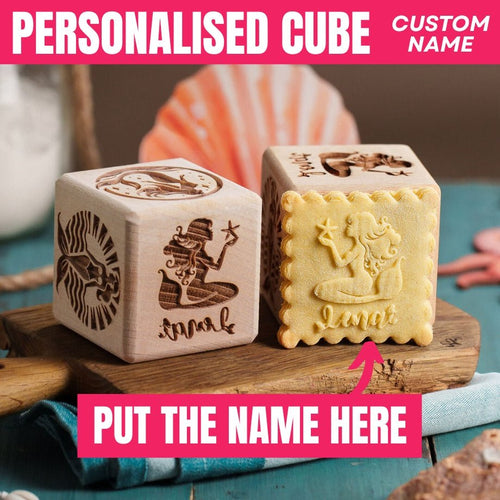 Custom Mermaid 6-in-1 Cookie Stamp Cube