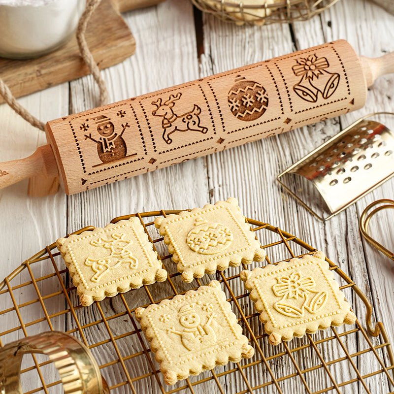 Minimal Christmas Rolling Pin - Pastrymade