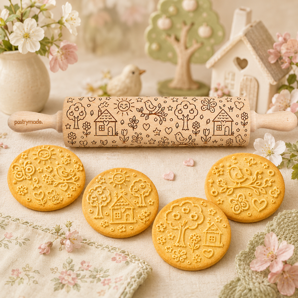 The finished engraved rolling pin