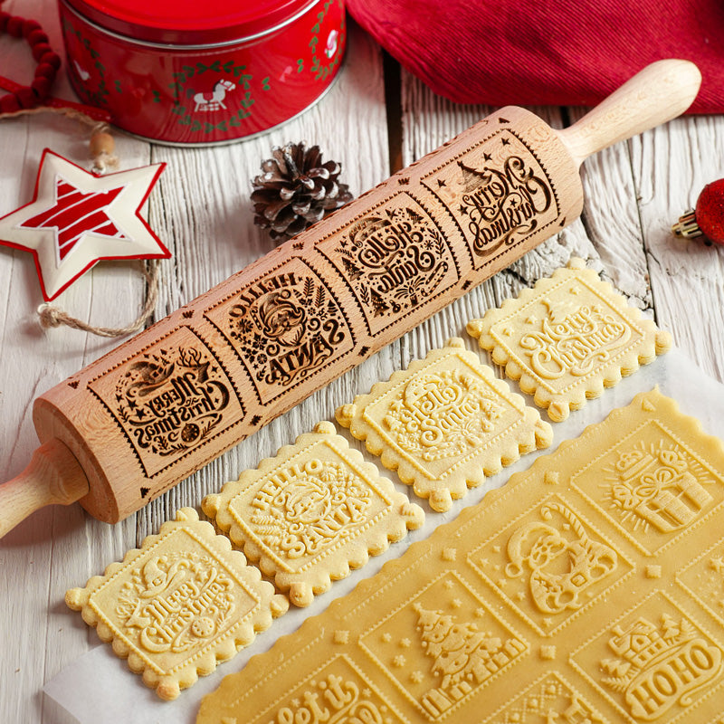 Christmas Postcard Rolling Pin